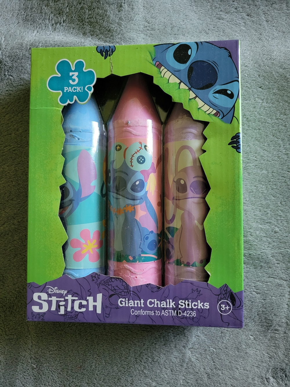 Giant Chalk Sticks - Blue, Pink & Purple (3-Pack)